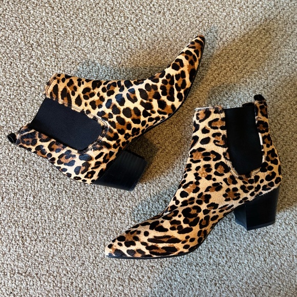 ALDO Pony Hair Leopard Cheetah Print Slip On Ankle Boots - Picture 6 of 15